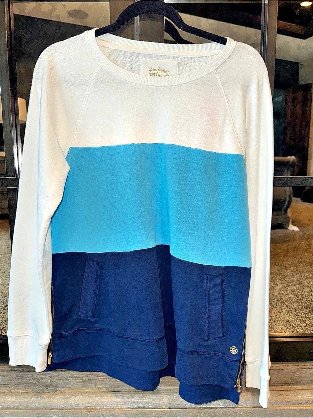 Lilly Pulitzer Luxletic Color Block Sweatshirt Size Medium Like New